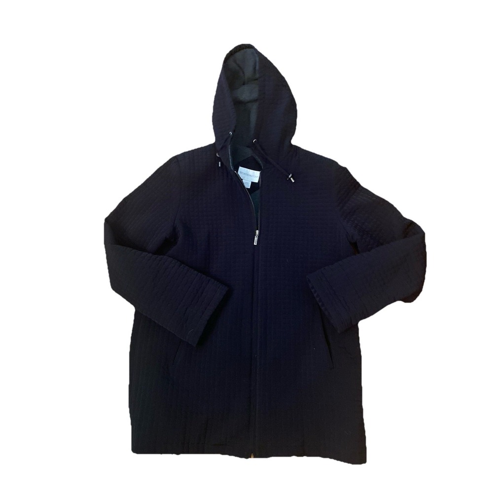 Worthington Coat‎ Hoodie Sz L Black Quilted Pockets Hoodie Whimsigoth
